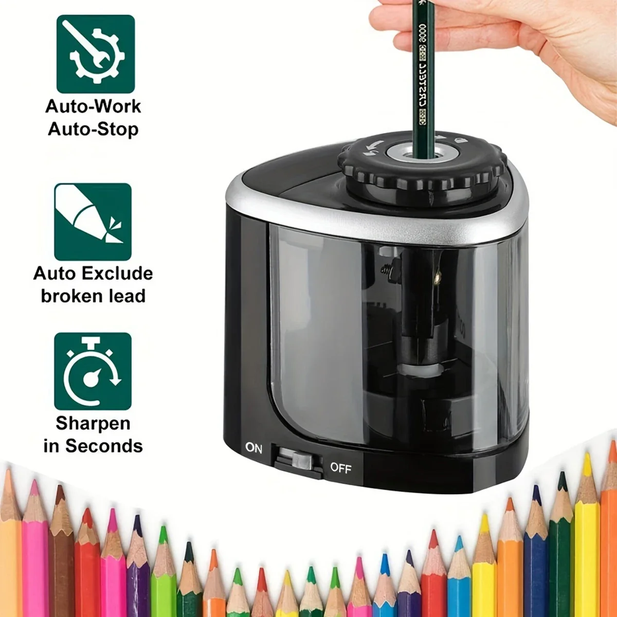 Electric Pencil Sharpener Usb - Настольная электрическая точилка для карандашей, автоматическая,