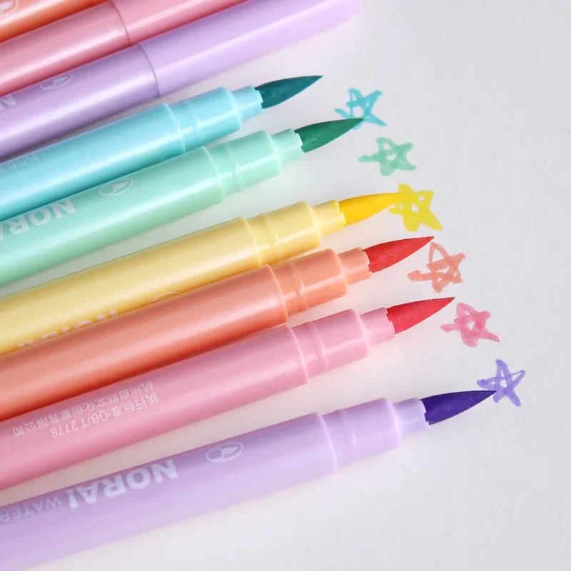 Pastel Highlighter Set Double Ended - 6 шт./компл., ручки-кисти, кавайные цветные маркеры