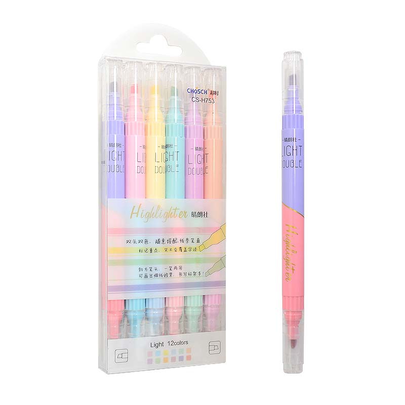 Pastel Highlighter Set Double Ended - 6 шт. двойной наконечник, хайлайтер, конфетных
