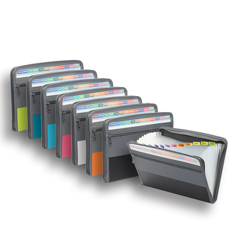 Expandable Accordion File Folder 13 Pockets - Органайзер для файлов-аккордеона с безопасной молнией,