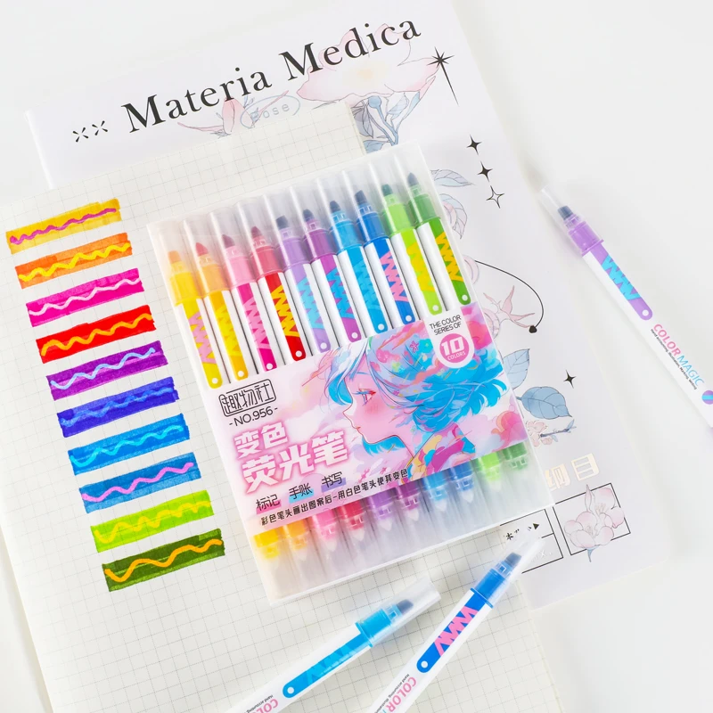 Pastel Highlighter Set Double Ended - 10 шт. двусторонний волшебный набор ручек-хайлайтеров,