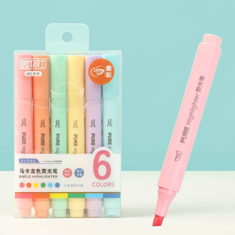 Pastel Highlighter Set Double Ended - 6 шт. пастельные маркеры-набор цветных маркеров