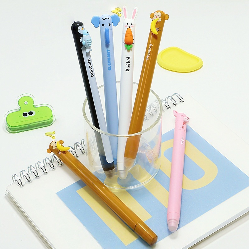 Retractable Eraser Pen Click - Новые стираемые ручки-кликеры с фигурками животных