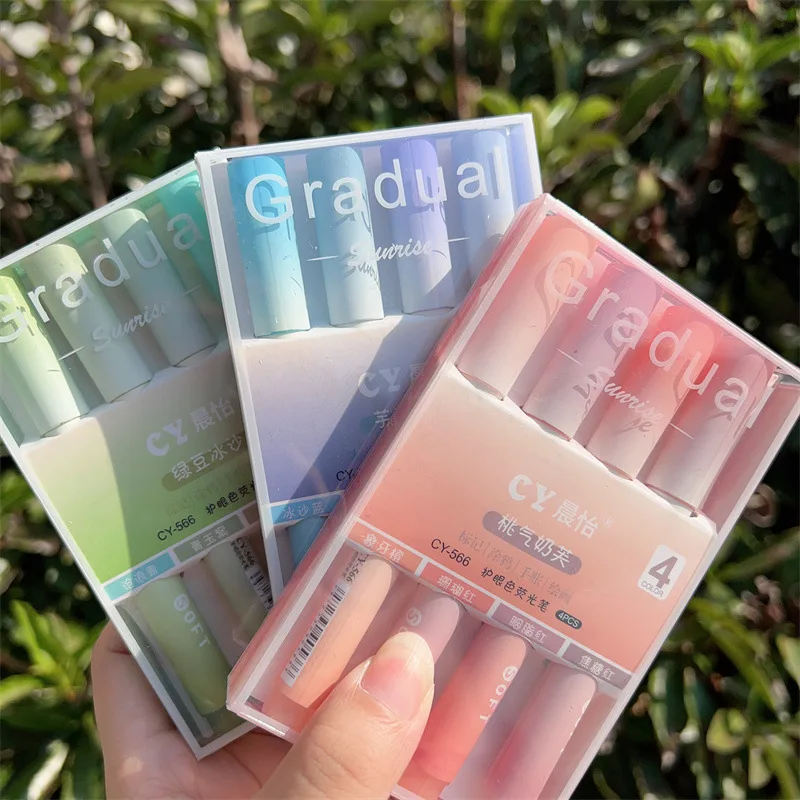 Pastel Highlighter Set Double Ended - Набор маркеров-выделителей 2025, 4 шт./упак., с