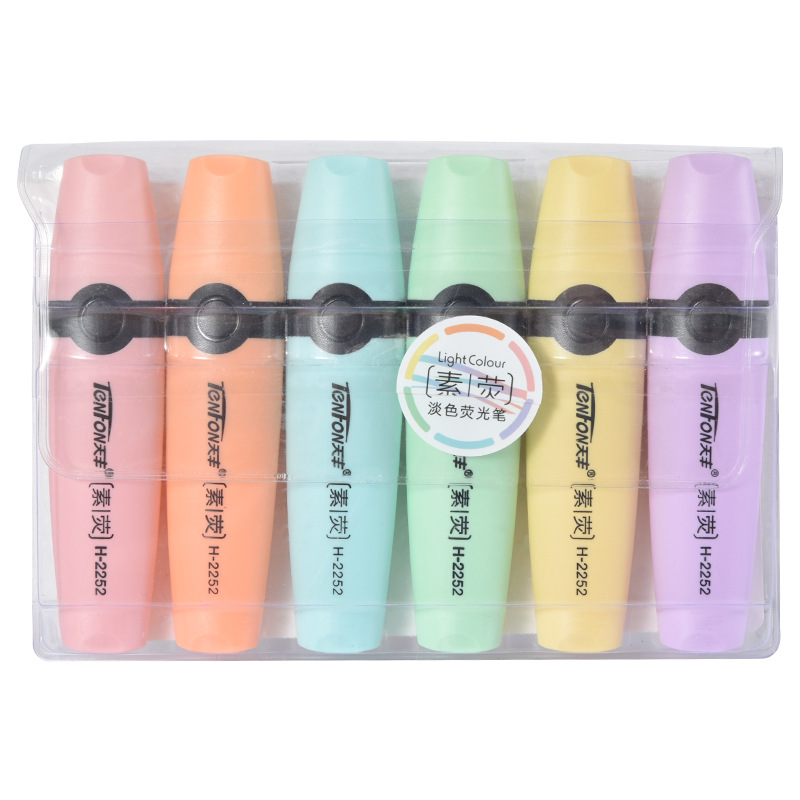 Pastel Highlighter Set Double Ended - 6 шт./компл., маркер пастельных цветов, долото,