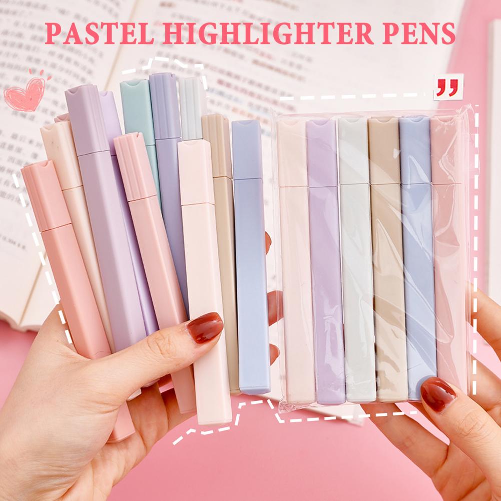 Pastel Highlighter Set Double Ended - Набор цветных маркеров-выделителей (6 шт.), пастельные