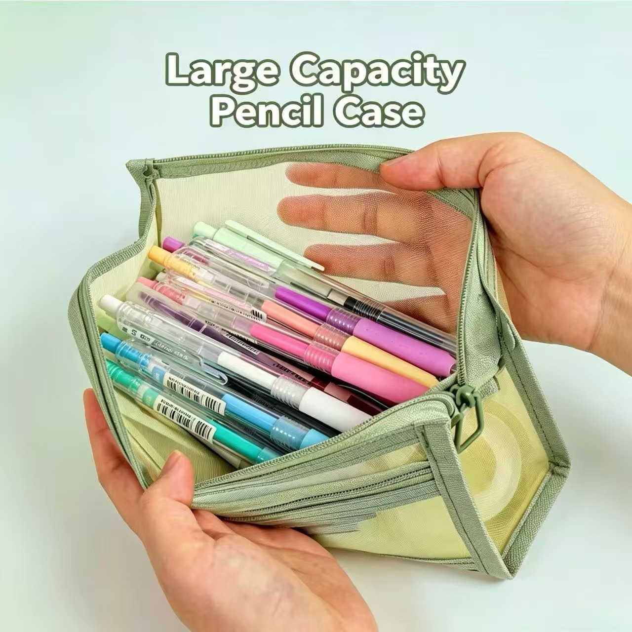 Двухслойный прозрачный сетчаты – обзор и цена Clear Mesh Pencil Pouch For Exam