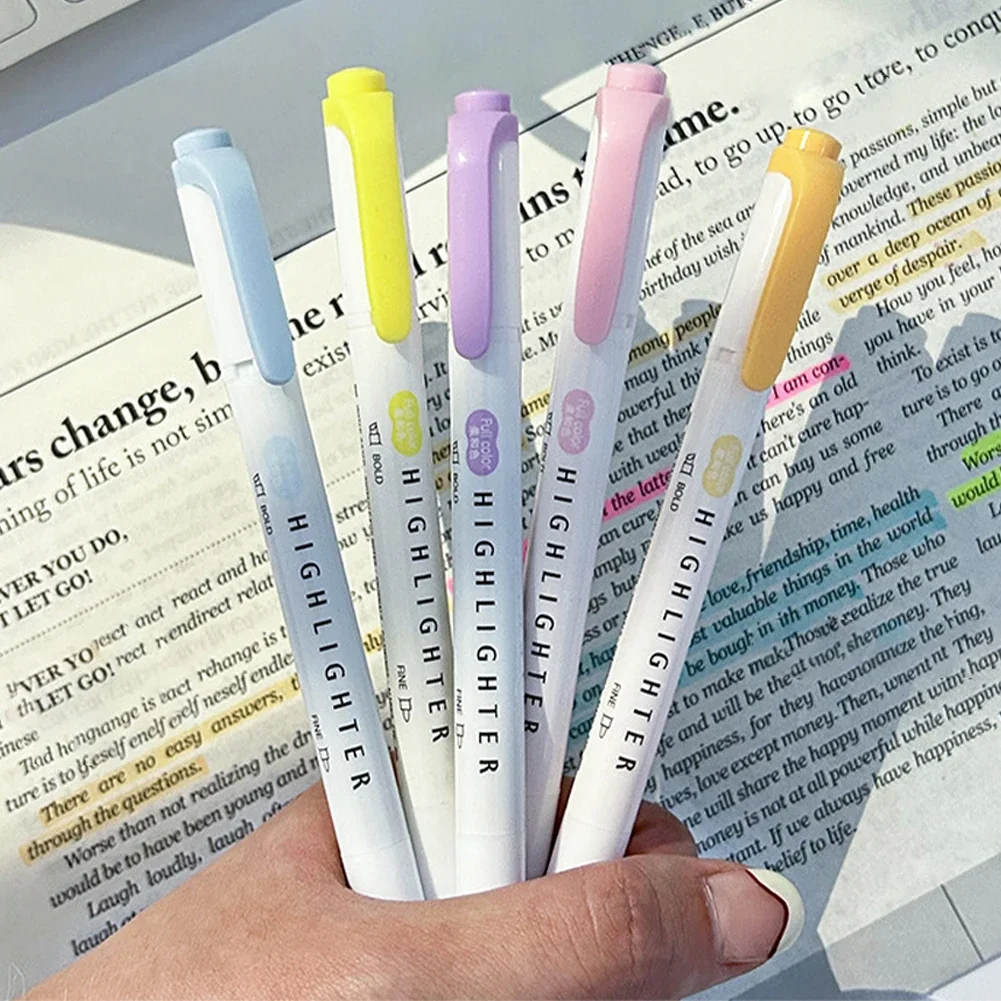5 шт., пастельные маркеры, цве – обзор и цена Pastel Highlighter Set Double Ended