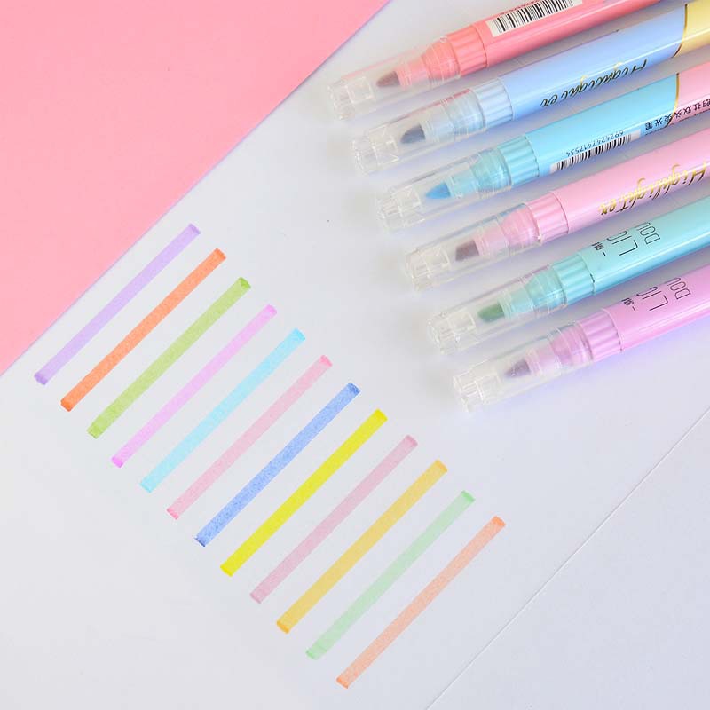 6 шт. двойной наконечник, хайл – обзор и цена Pastel Highlighter Set Double Ended