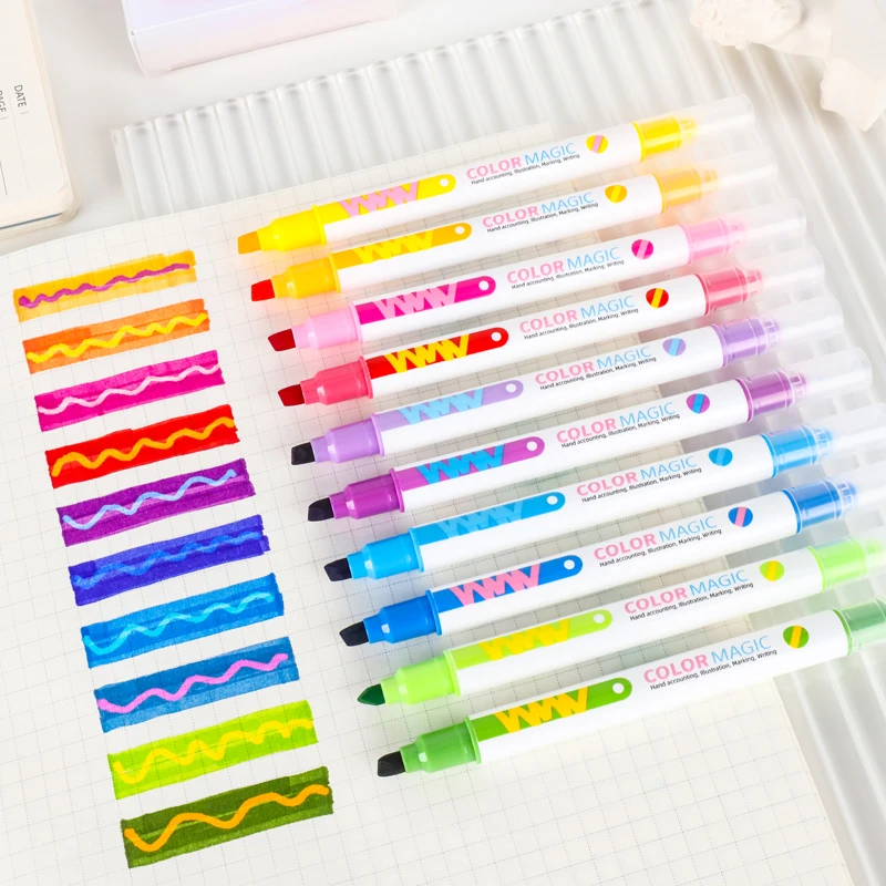 10 шт. двусторонний волшебный  – обзор и цена Pastel Highlighter Set Double Ended