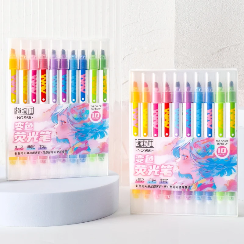 10 шт. двусторонний волшебный  – обзор и цена Pastel Highlighter Set Double Ended