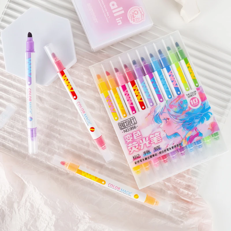 10 шт. двусторонний волшебный  – обзор и цена Pastel Highlighter Set Double Ended