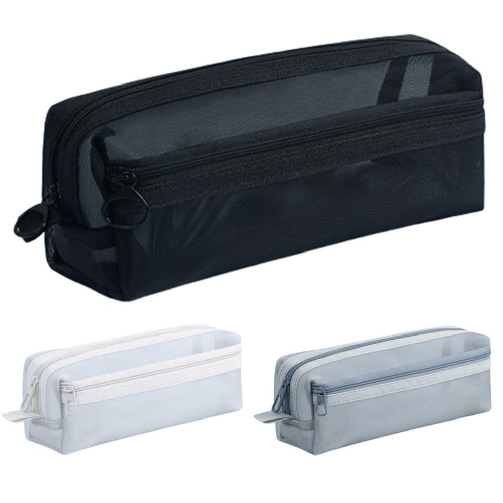 Вместительный двухслойный сетч – обзор и цена Clear Mesh Pencil Pouch For Exam