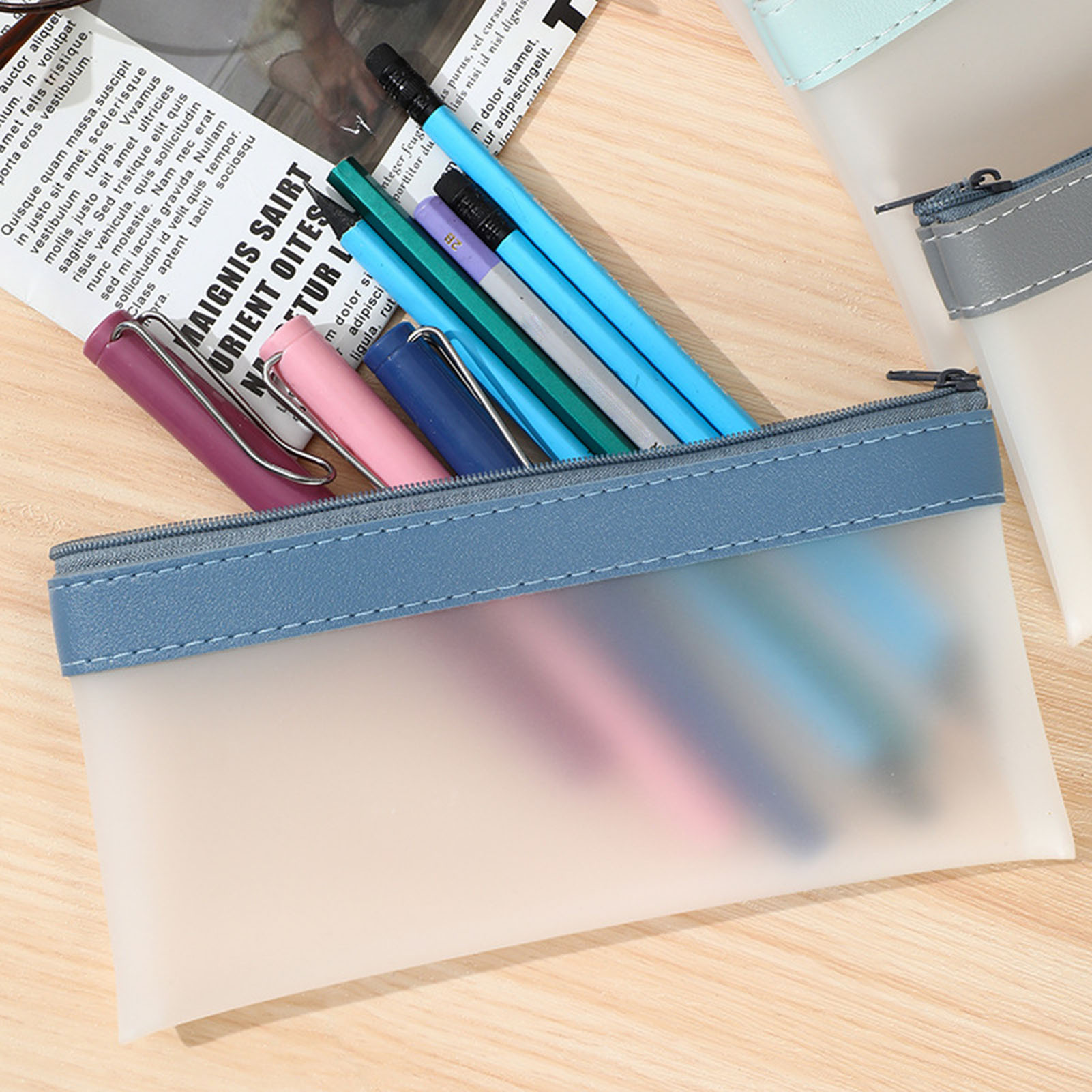 Прозрачный матовый Футляр для  – обзор и цена Aesthetic Large Pencil Case Pouch