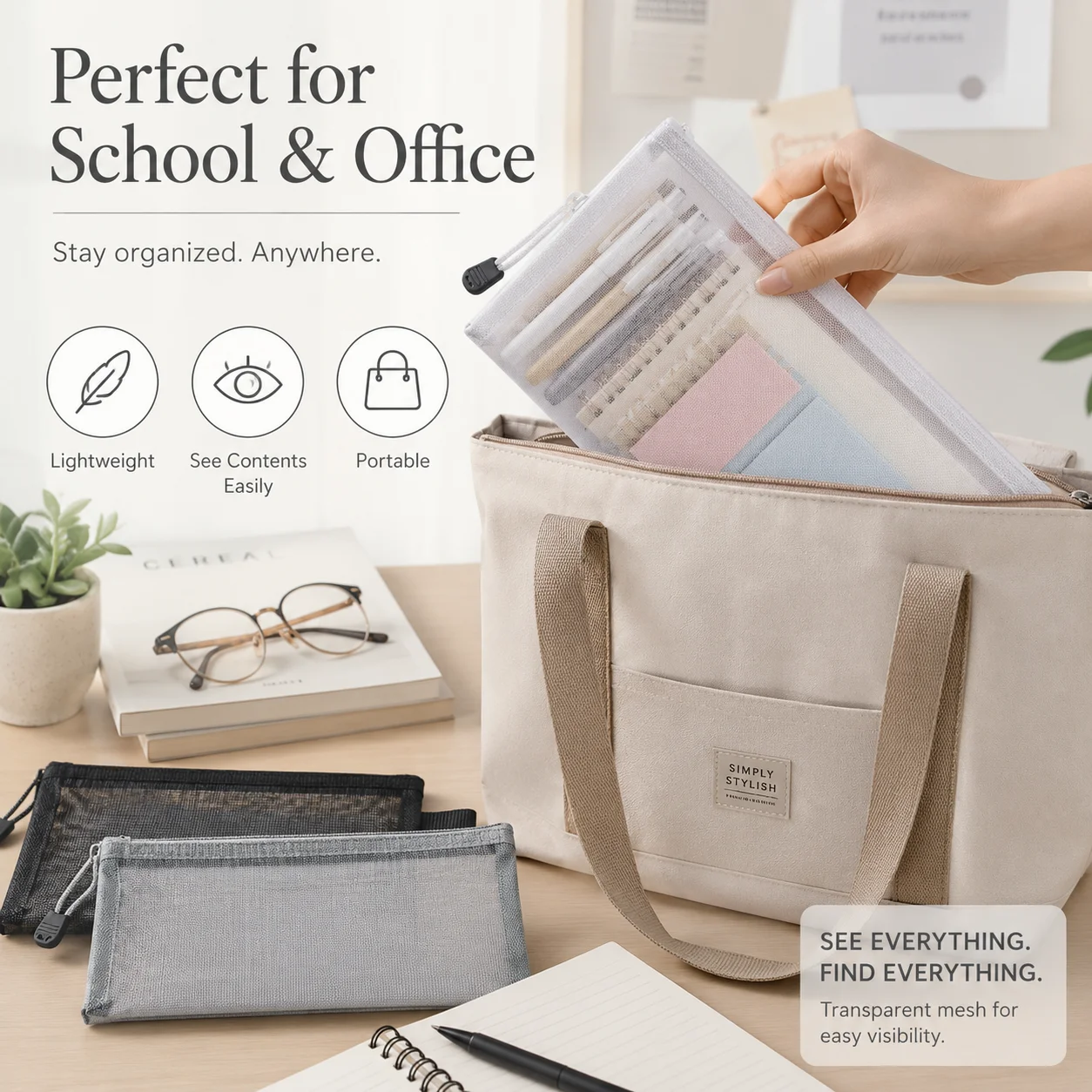 Прозрачный сетчатый пенал, про – обзор и цена Clear Mesh Pencil Pouch For Exam